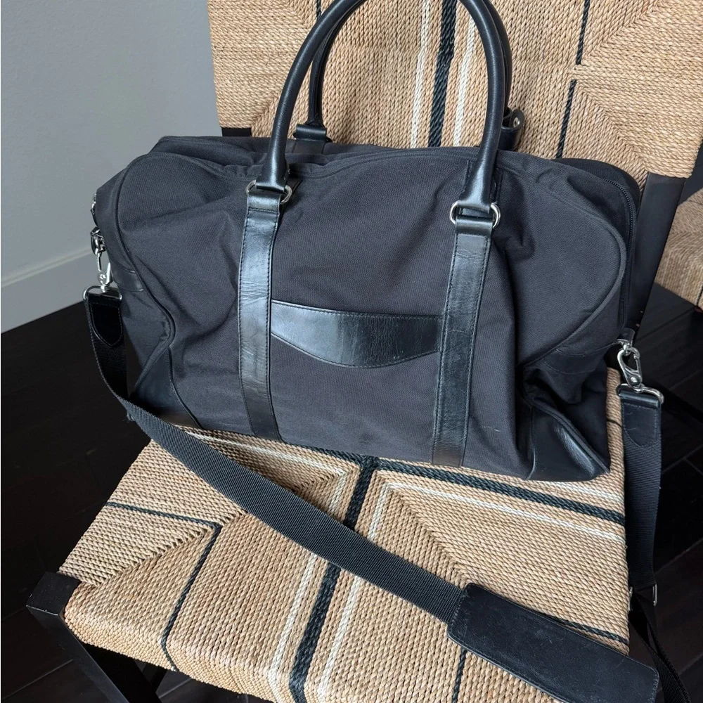 Polo Ralph Lauren Black Leather Trim Duffel Bag